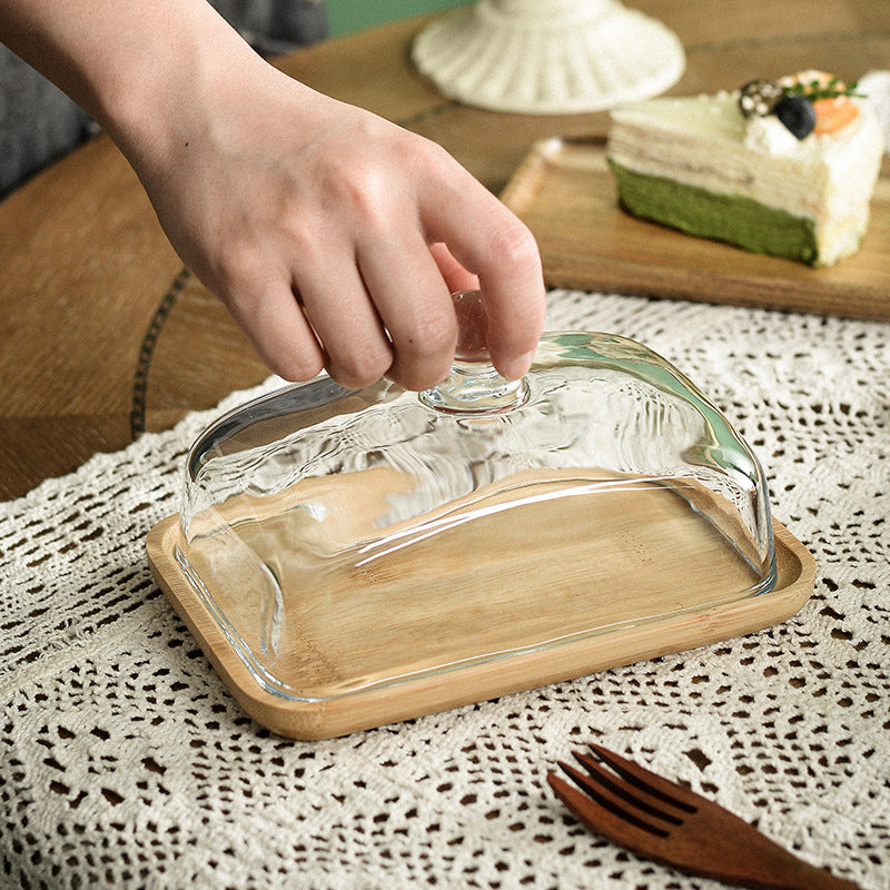 Bamboo Cake Plate Simple Transparent Glass cb5dd2c4 6fac 4820 b3e3 4dacdd9ebc59