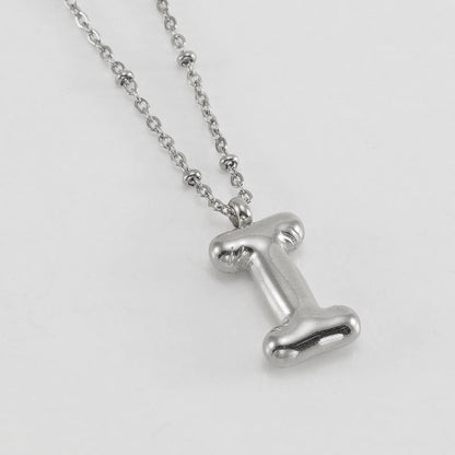 Women's Fashion Bubble Letter Pendant Letter Necklace cb5f09bc 34a9 48a0 ac20 13189eabd66b