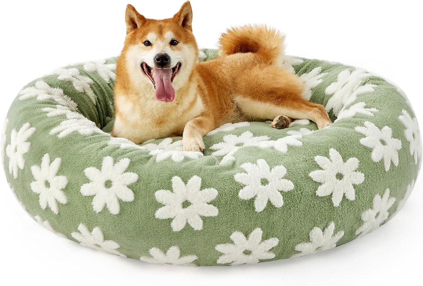 Lesure Cat Beds For Indoor Cats - Round Cat Bed Donut Small Dog Bed Calming Pet Beds, Cute Modern Beds With Jacquard Shaggy P