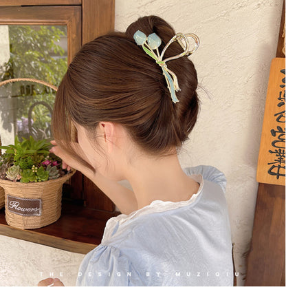 Oil Dripping Tulip Metal Grip Back Head Elegant Barrettes cba96f62 8726 4b08 9577 80fb61ef73dc