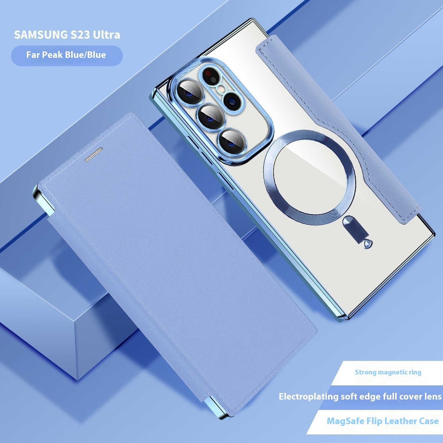 Electroplated Wireless Magnetic Business Flip Leather Case - 图片 4