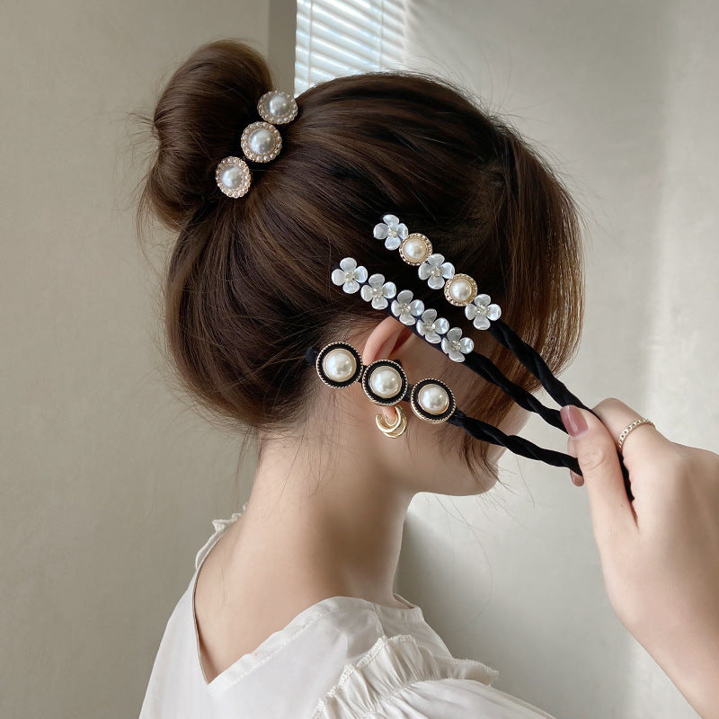 Simple Fluffy Bun Half Bun Hair Tie Elastic Lazy Flower Bud Hairpin Hair Accessories cc069c6c 83f0 42da b84d b15146403860