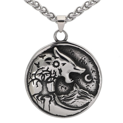 Nordic Viking Wolf Rune Pendant Necklace For Men cc12d974 565d 41d0 a374 9576796a4424