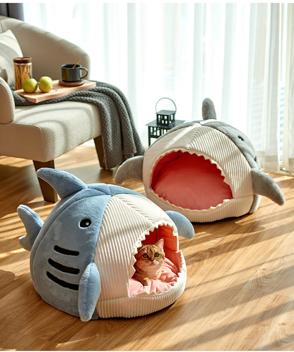 Shark Cat Kennel Dog Kennel Warm Yurt Semi-closed Four Seasons Universal cc24d08d 568d 46c1 be39 033d32c66fab