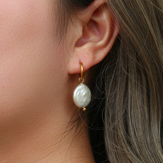 Fashion Elegant Pearl Earrings Ornament Stainless Steel cc394767 5469 4e87 8e66 1ec2c2b88417