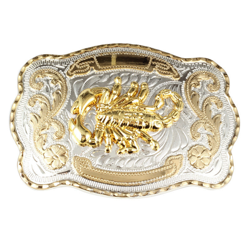 Golden Equestrian Big Head Belt Buckle Two-color Craft Alloy Smooth Buckle cc419277 b380 435f ae95 96aff0b52f0a