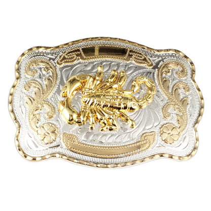 Golden Equestrian Big Head Belt Buckle Two-color Craft Alloy Smooth Buckle cc419277 b380 435f ae95 96aff0b52f0a