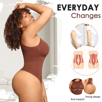 Belly Contraction Body Shaper Solid Color Round Neck Jumpsuit cc536f10 ebe4 4c98 be52 b25370760b95