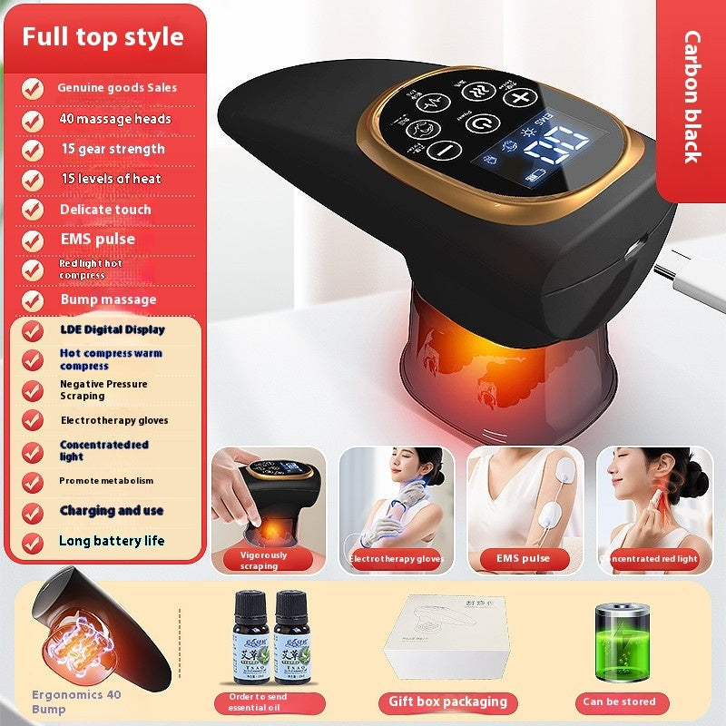 Electric Scraping EMS Micro Current Vacuum Hot Compress Walking Tank Suction Scraping Dredge Negative Pressure Cupping Device