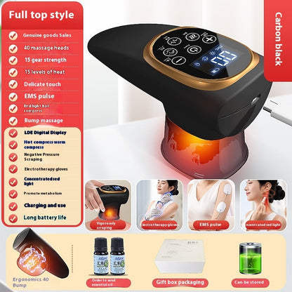 Electric Scraping EMS Micro Current Vacuum Hot Compress Walking Tank Suction Scraping Dredge Negative Pressure Cupping Device