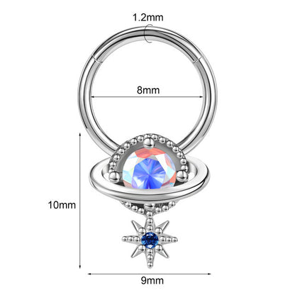 Closed Ring Star Ball Pendant Nose Ring Personality Piercing Jewelry cc75bf27 8306 4c44 8a91 6c16d78e1530