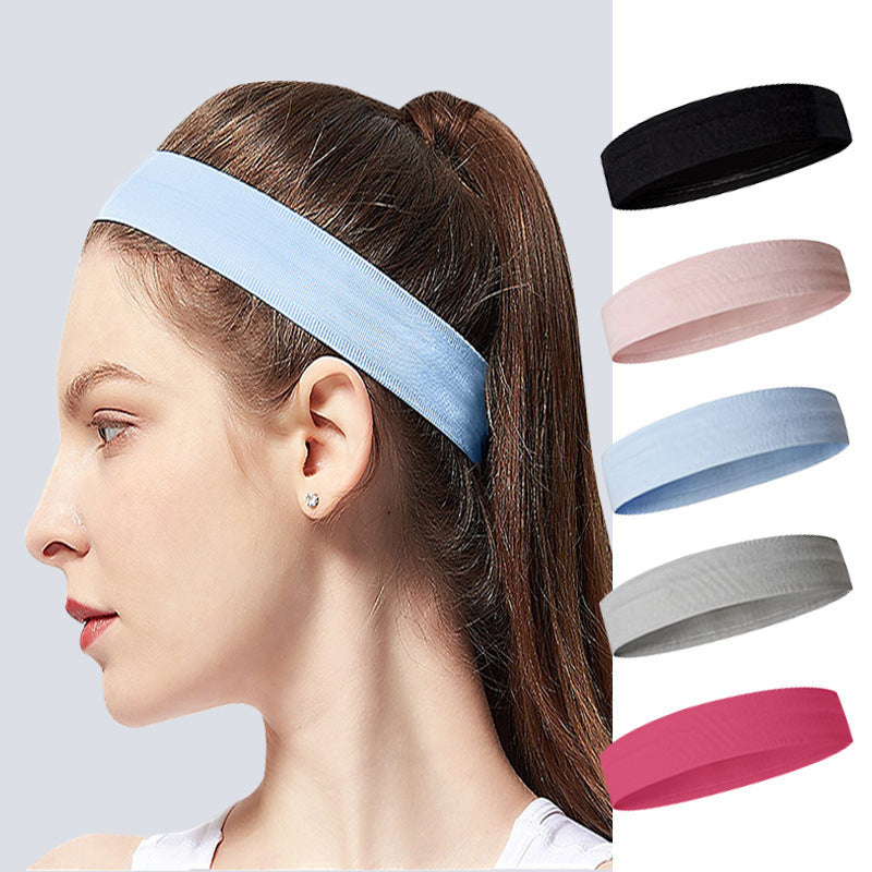 Non-slip Sports Antiperspirant Headband Nylon Monochromatic Headband Headwear cc77cb29 365b 4f3f 8bb0 40936291f265