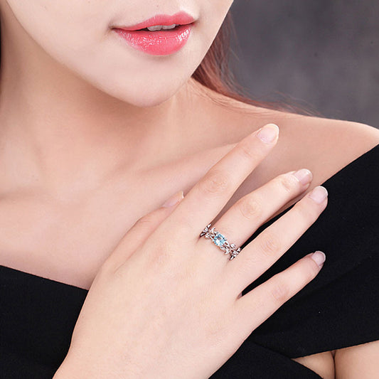 European and American fashion zircon jewelry Princess engagement ring cc82d795 d788 4784 8ac7 ea6ccfd25395
