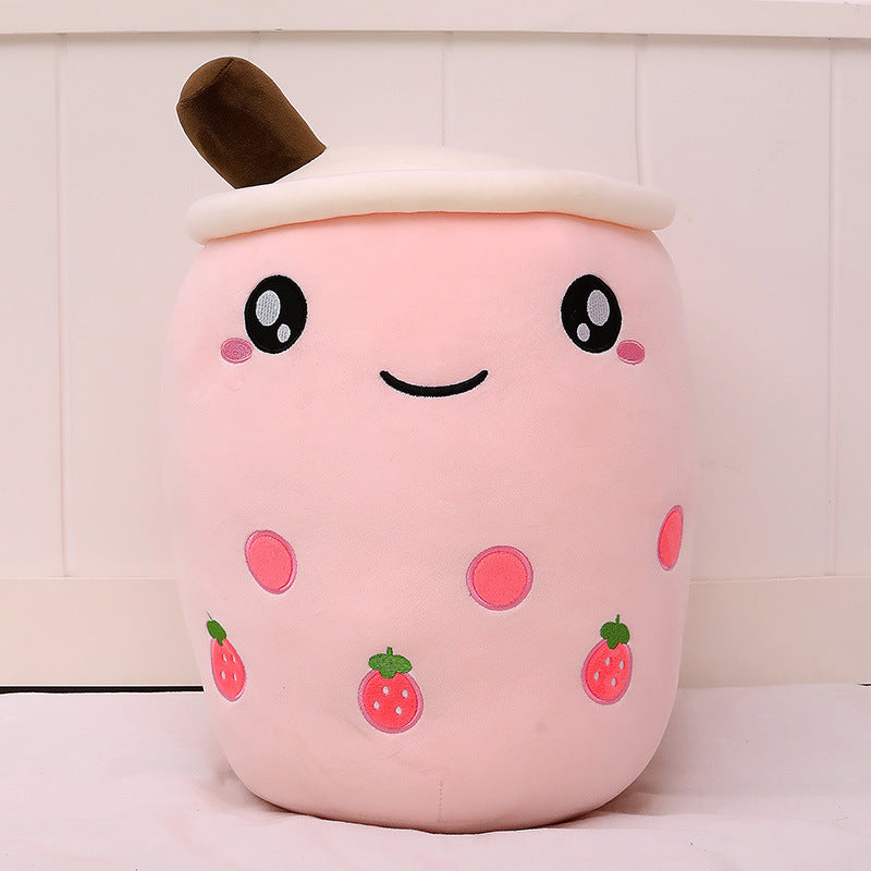 Fruit Milky Tea Cup Pillow Plush Toy Leather Phone Case cc8402fe cf73 41e9 b529 7a863ca80939