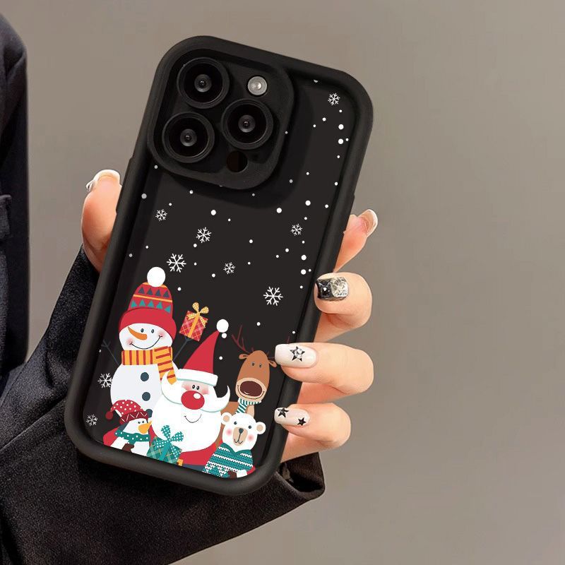 Cute Santa Claus Phone Case Frosted Advanced Christmas Pattern Case For Phone Shockproof Soft Silicone Phone Cover cc8430a1 b