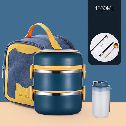 304 Stainless Steel Insulated Barrel Multi-layer Lunch Box - HD Wireless Product #7