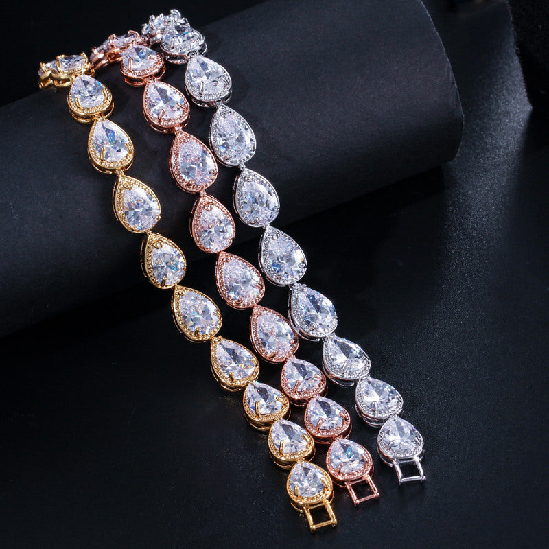 Fashion Drop-shaped Zircon Bracelet For Women