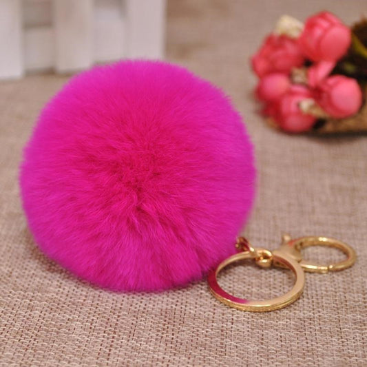 Cute Rex Rabbit Fur Ball Keychain cd15d158 add0 4494 96f8 36d692ad64a8