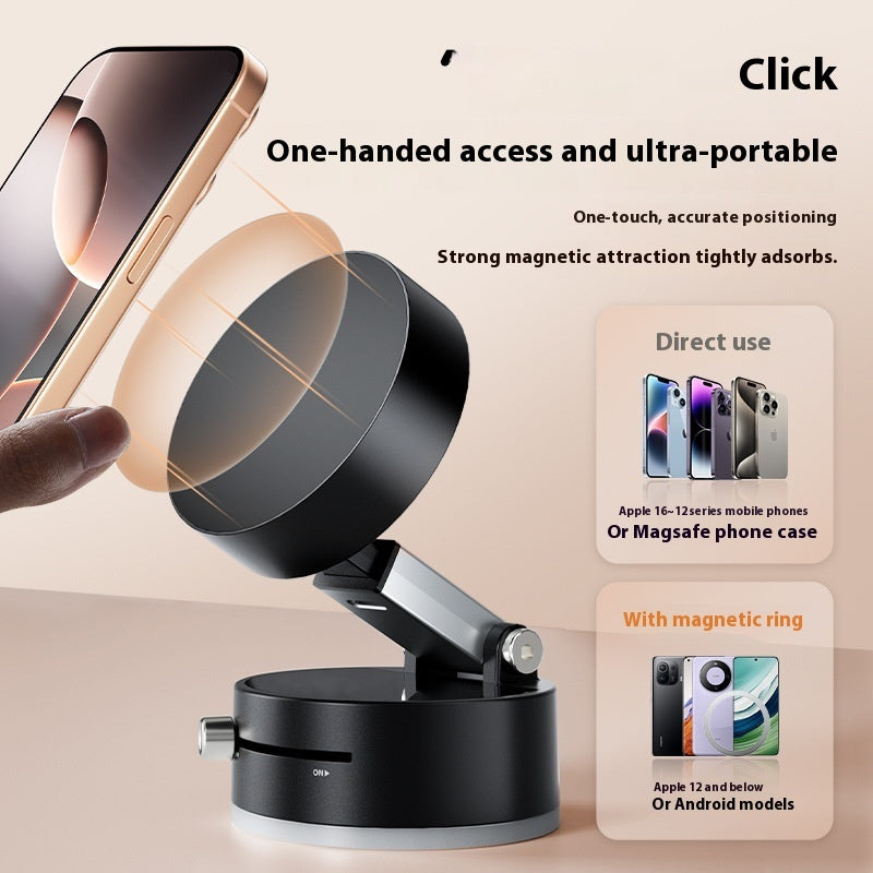 Foldable Magnetic Vacuum Car Phone Holder Foldable Suction Cup With Suction Cup Hands-Free Navigation For Smart Phone - 图片 4