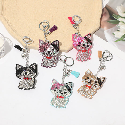 Classic Cartoon Cat Hot Rhinestone Keychain Fashion cd236af0 2a80 4c71 b315 16ea7ef4d98e