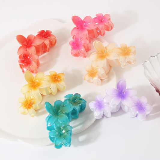 Three Flowers Plumeria Rubra Large Hair Clip Female cd30fe20 de4f 4081 8e8a aeb00027c313