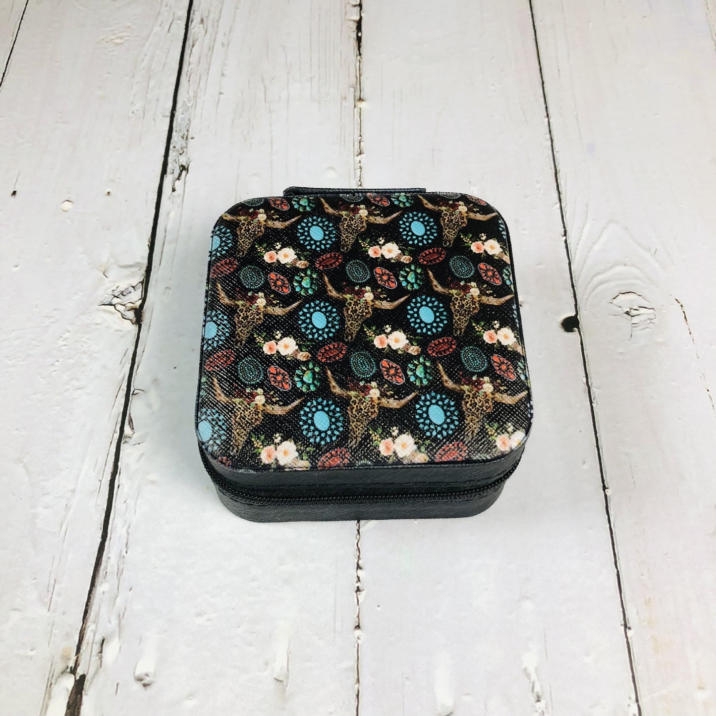 Zipper Printed Jewelry Box Easy To Carry cd399956 d167 4dc9 a974 c55f833ba623