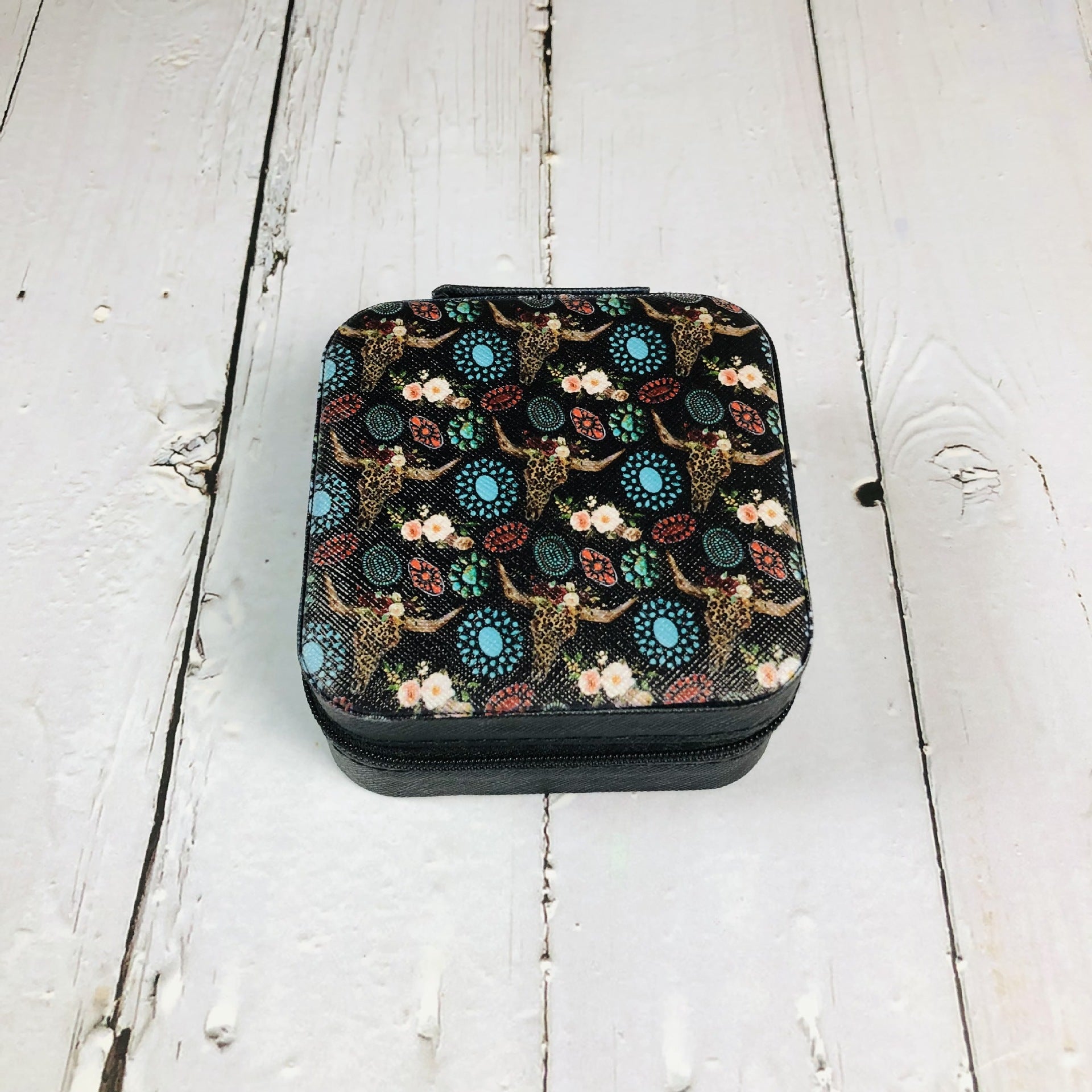 Zipper Printed Jewelry Box Easy To Carry cd399956 d167 4dc9 a974 c55f833ba623