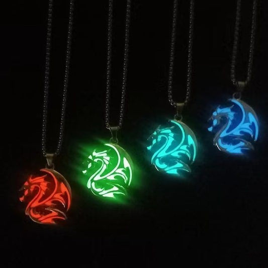 Retro Han Dynasty Dragon Pattern Totem Luminous Necklace Luminous Men's Pendant cd3b04b3 3488 4d38 b449 4e52983b72f2