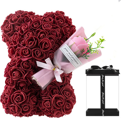 Rose Bear Preserved Fresh Flower Valentine's Day Birthday Gift cd57e4a4 50c3 49ca 991b 23d9b7a2a414