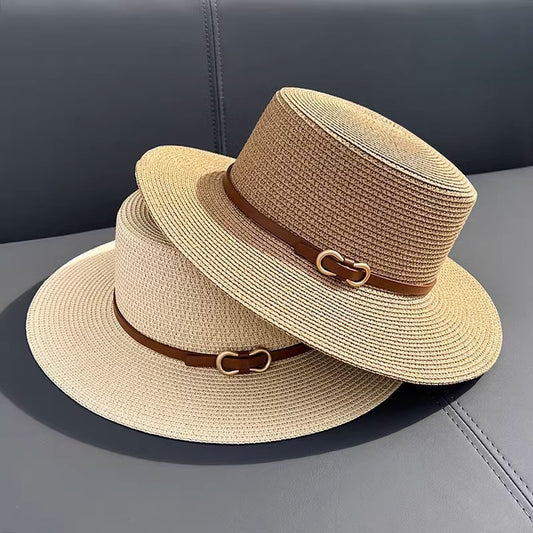 Flat Straw Hat Women's Summer Seaside UV Protection cd581117 9530 4c3e b021 d03a6fa86a5f