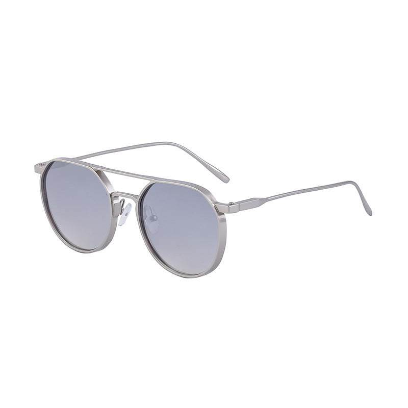 Men's Metal Double Beam Vintage Round Frame Sunglasses cd65c139 d5a9 467b b180 b0901f508a94