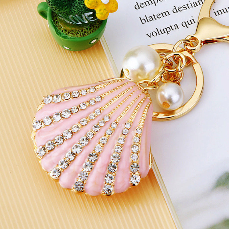 Rhinestone Pearl Shell Car Key Ring cd679d6a 7d48 4672 9f9a 63fb16d9de4d