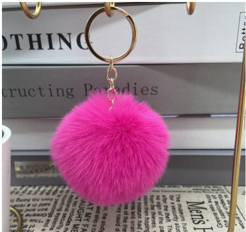 20 Colors Fluffy Fur Pom Pom Keychain Soft Faux Fur-like Ball Car Keyring Key Holder Women Bag Pendant Jewelry - HD Wireless Product #35