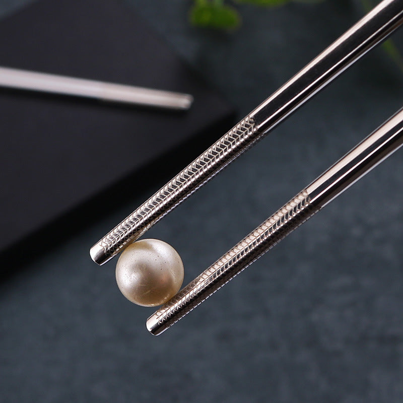 304 Stainless Steel Chopsticks Sets Square Non-slip Household Chopsticks - HD Wireless Product #2
