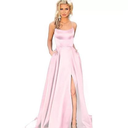Solid Color Long Slimming And Shoulder Hollow Girlfriends Fashion Bridesmaid Party Dress ce04b448 44d4 4f8f bfc8 cc87a412af6a