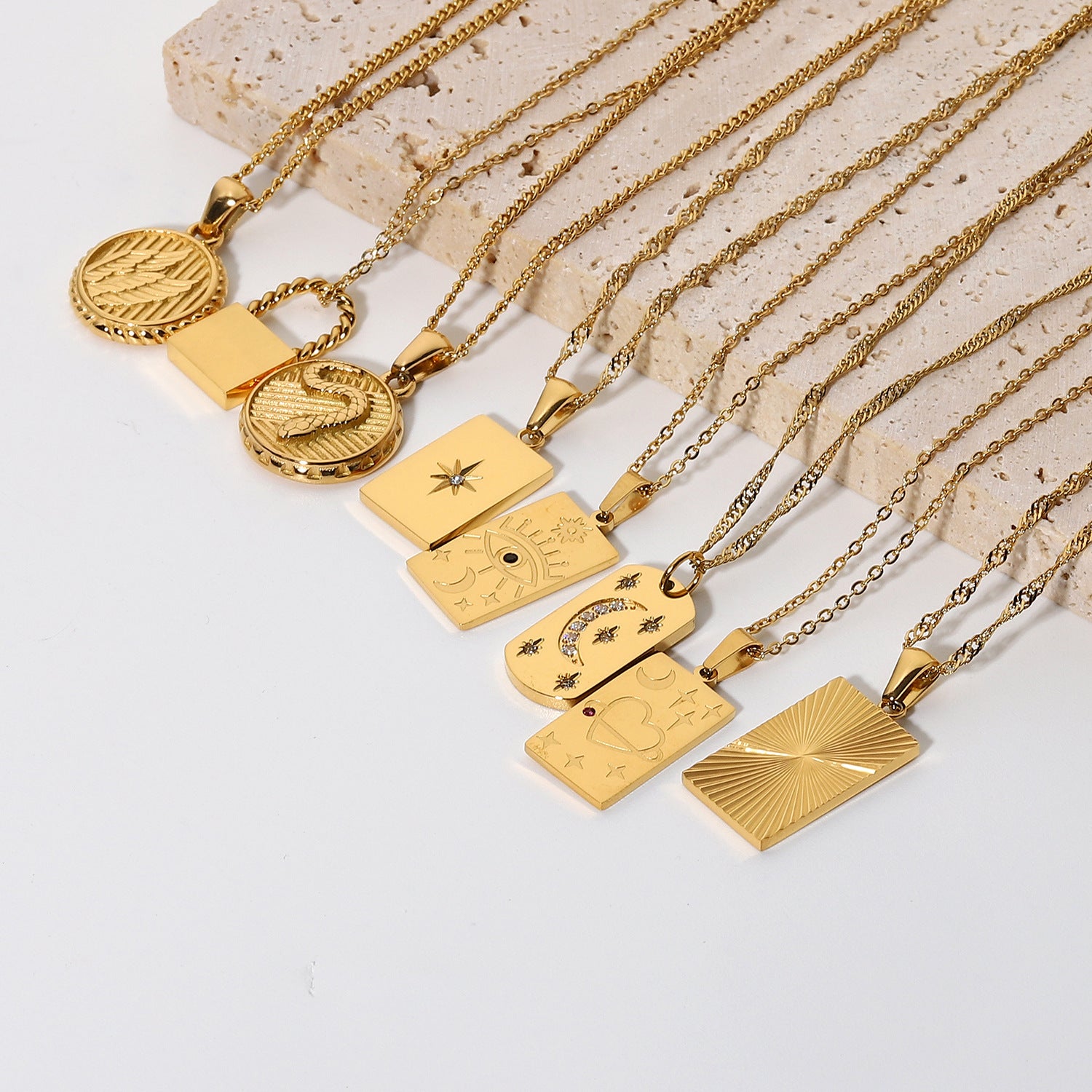 Statement Square Tarot Signet Pendant Necklace ce079270 ca49 40c9 bc78 f642e8d64147