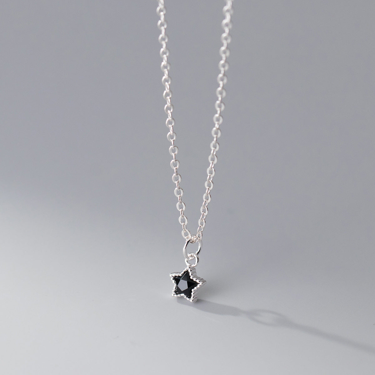 S925 Sterling Silver Diamond Five-pointed Star Necklace Ins Style Design Temperament Neck Jewelry Women ce0cf631 33e3 4ed4 94