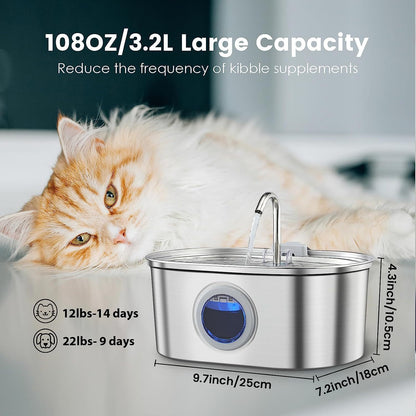 Water Feeder Stainless Steel Pet Water Dispenser ce17a2f6 df83 4c15 9a85 115f1cbca234