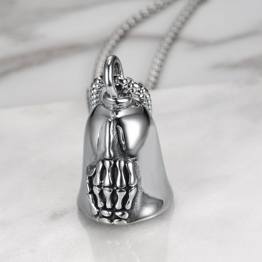 Retro Palm Middle Finger Bell Pendant Men And Women Motorcycle Skull Bell Pendant ce188669 4a96 4805 8c15 4acded077fb9