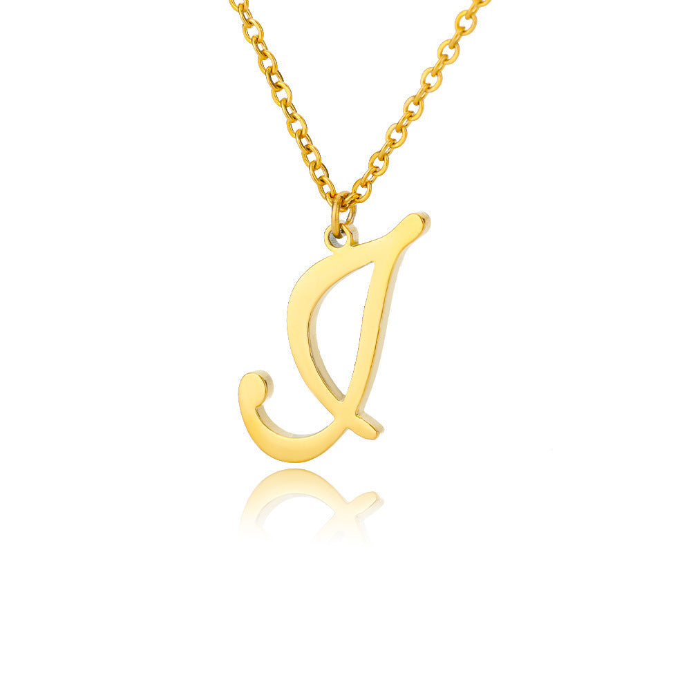 Stainless Steel 26 English Letter Necklace ce29a688 cad8 41ec acb9 22289fc15f8d