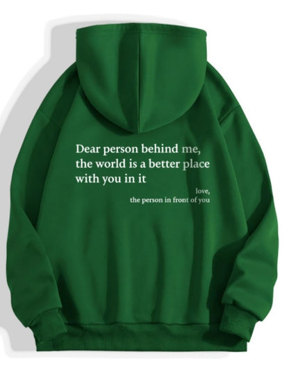 Dear Person Behind Me,the World Is A Better Place,with You In It,love,the Person In Front Of You,Women's Plush Sweater Plain 