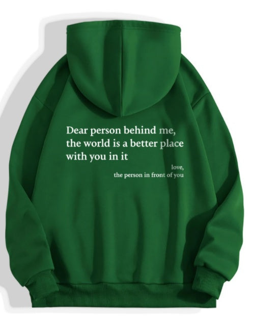Dear Person Behind Me,the World Is A Better Place,with You In It,love,the Person In Front Of You,Women's Plush Sweater Plain 