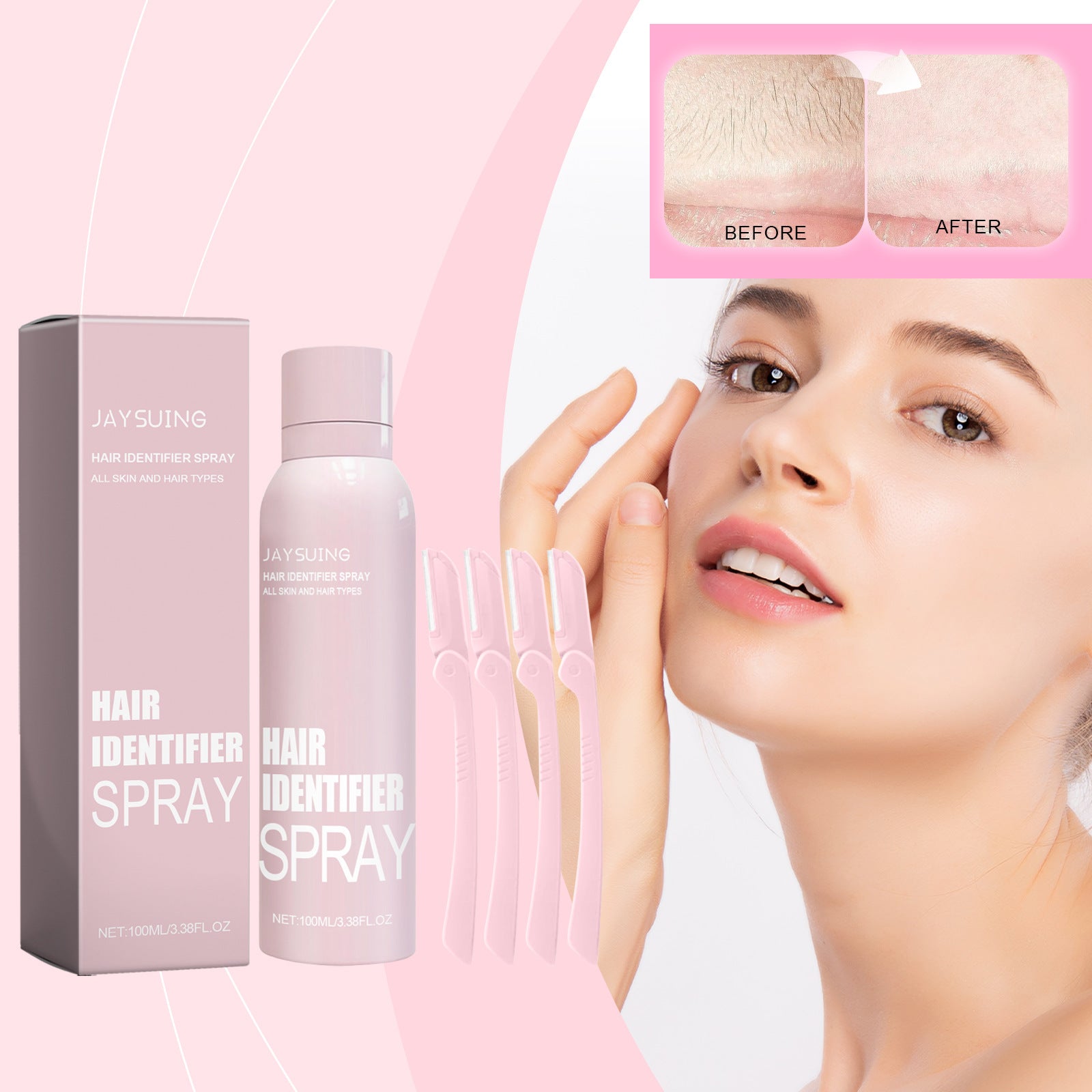 Hair Identifier Spray Set For Face Shaving Moisturizing Dermaplaner Spray For Face Shaving Skin Care ce3554b2 d693 4f5e 9edc 