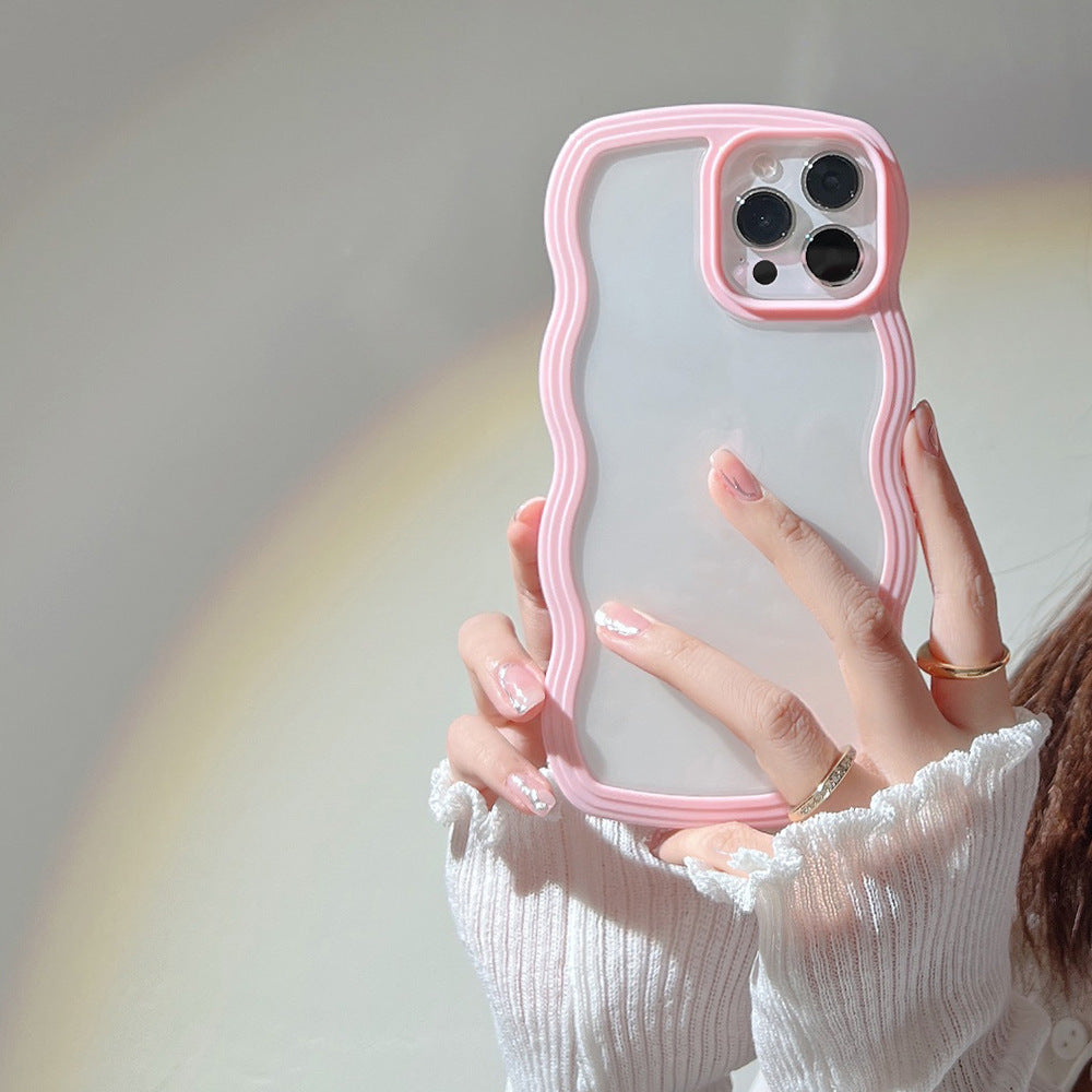 Wave Border Mobile Phone Case Solid Color Simple Candy Color ce3679e4 0c10 4bd1 9037 9241902e9774