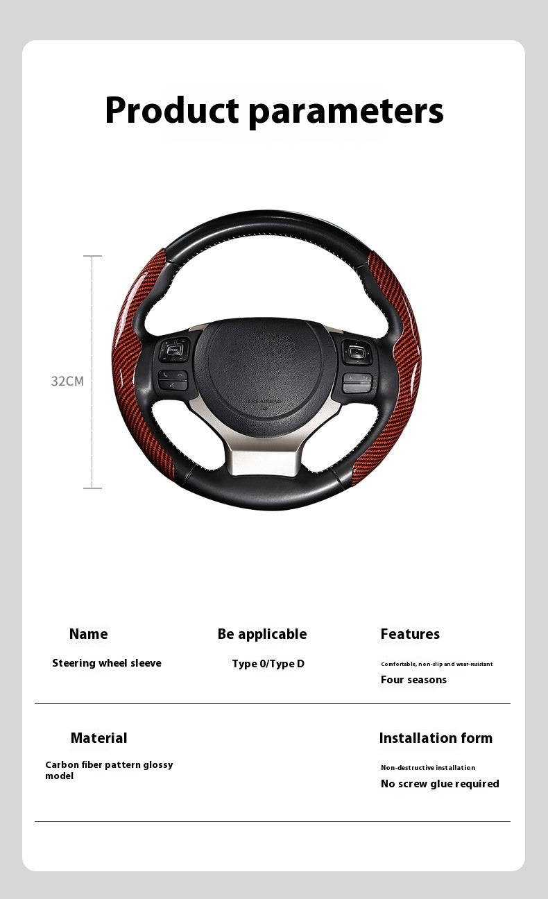 Car Carbon Fiber Pattern Glossy Car Steering Wheel Cover ce3c650f 2266 4f31 8808 d91ecabc3572