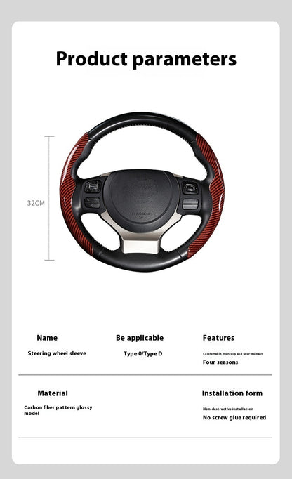Car Carbon Fiber Pattern Glossy Car Steering Wheel Cover ce3c650f 2266 4f31 8808 d91ecabc3572