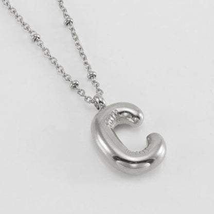 Women's Fashion Bubble Letter Pendant Letter Necklace ce3e9923 e132 4341 a727 7ef1a727bf1a
