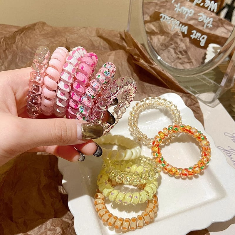 Telephone Wire Hair Ties Hair Rope Hair-binding High Elasticity Not Tight Hair ce69edbf 0744 43e4 8918 34e4827e2249