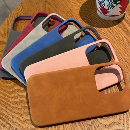 New High-grade Solid Color Suede Phone Case - 图片 1