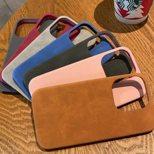 New High-grade Solid Color Suede Phone Case - 图片 1